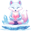 Pastell-Eisfuchs mit Herz