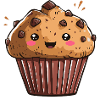 Cuddly Chocolate Muffin Cartoon