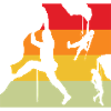 Retro Sunset Climber Silhouettes