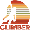 Retro Sunset Climber Silhouette