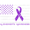 Ruban Violet Alzheimer Drapeau US