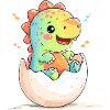 Poussin de dinosaure joyeux de l’œuf
