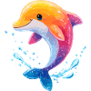 Farbiger Delfin Spritz