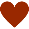 Rust-colored heart - minimalist look