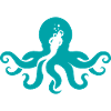 Türkis Oktopus Silhouette