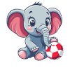 Cute elephant with ball