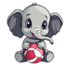 Little elephant with ball