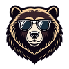 Cool bear in glasses