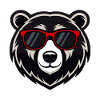 Coole Teddybär-rote Brille