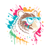Pop-Art-Bär, buntes Glitzern