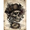 Pirate skull and compass