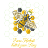 Royal bee in honeycomb