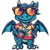 Drache Comic Urlaub