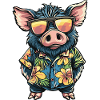 Pig Comic Holiday Wild Boar