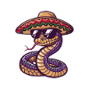 Snake Cobra Comic Funny Sombrero