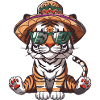 Tiger Comic Funny Sombrero