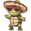 Schildkröte Comic Lustig Sombrero