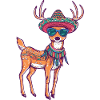 Deer Comic Funny Sombrero