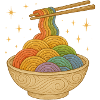Rainbow Noodle Bowl Illustration
