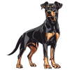 Doberman Illustration Power Elegance