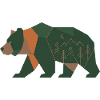 Geometric Forest Bear Moonlight