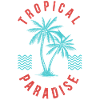 Tropical Paradise Retro Palm Badge