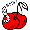 Cherries with worm