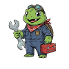 Schrauber-Schildkröte im Werkstatt-Look