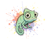 Éclaboussure caméléon aquarelle
