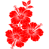 Red Hibiscus Triple Flower Silhouette