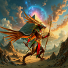 Winged guardian over the pyramid