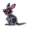 Dark Kangaroo Pink Glasses