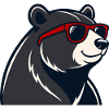 Bear Red Glasses Cartoon