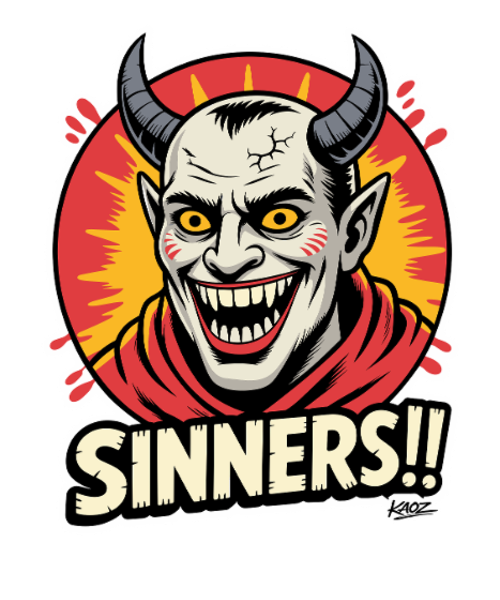 Demonische Grijns Zondaars Grafiek
