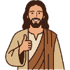 Jesus Cartoon Thumbs Up