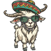 Mountain Goat Comic Funny Sombrero