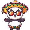 Panda Comic Lustig Sombrero
