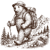 Cool Bear Hiking Outdoor Motif