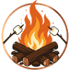 Campfire with Marshmallows Camping Motif