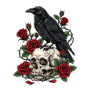 Midnight Crow on Skull Roses