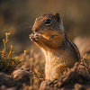 Chipmunk in autumn light