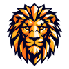 Geometric Lion Orange Black