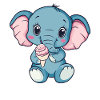 Kuschelig Elefant Eiscreme Illustration