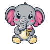 Kleiner Elefant genießt Eis