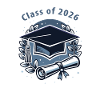 Diplômé 2026 – diplôme et chapeau