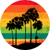 Palm Trees Beach Sunset Retro