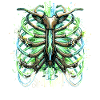 Cyber Rib Cage Skeleton Sci-Fi Illustration