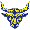 Geometric Bull Head Yellow-Navy