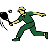 Retro tennis player serve