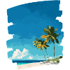 Palmiers tropicaux sur la plage